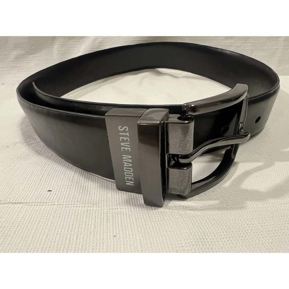 Steve MaddenBlack Leather Belt Youth Boys Medium 28/29 MSRP $40